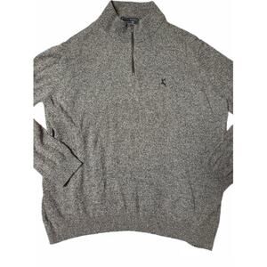 F&F Signature Lambswool Jumper Brown Coffee 1/4 Zip Pullover Sweater Mens 3X